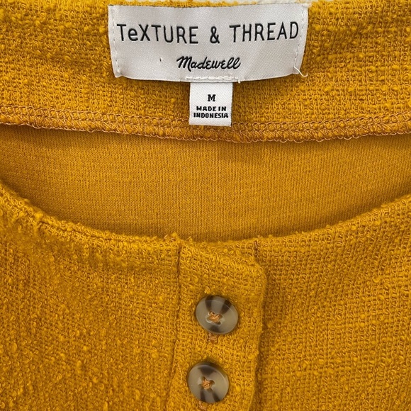 Madewell Texture & Thread Mustard Mini Dress Size Medium - Picture 9 of 15